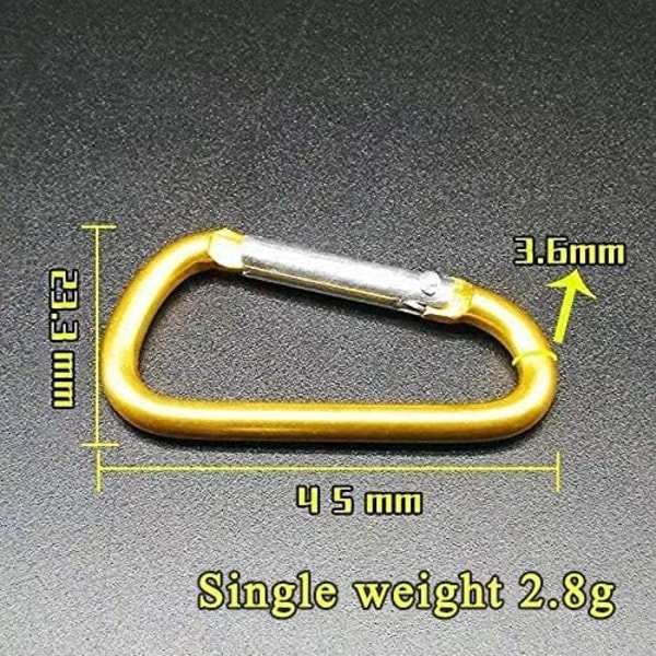 10 st Små Karabiner (Slumpmässiga Färger) Nyckel-D-Ring Flerfärgad