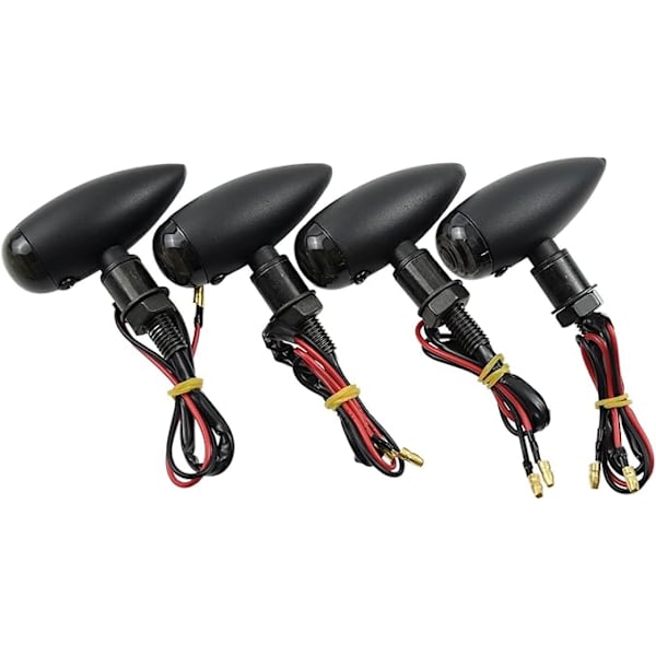1 par (sort skal) motorcykel blinklys metal blinklys