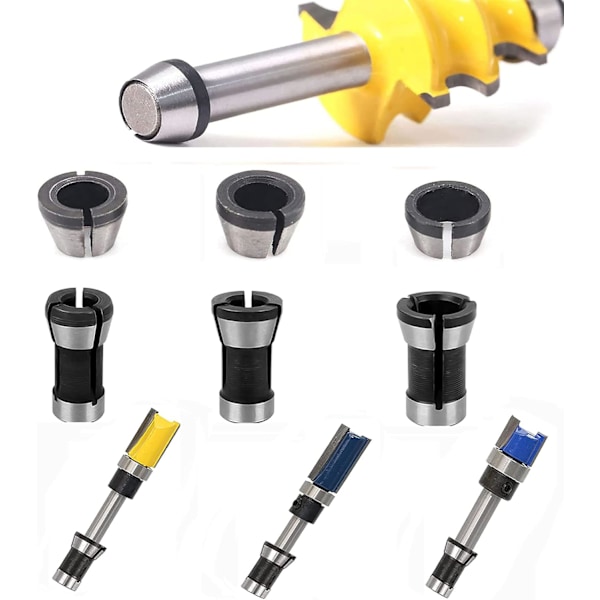 Fræserchuck Adapter, Legering Chuck Adapter, Udskiftningschuck til Graveringsmaskine og Retvinklet Sliber, Spændeadapter (6mm 6.35mm 8mm)