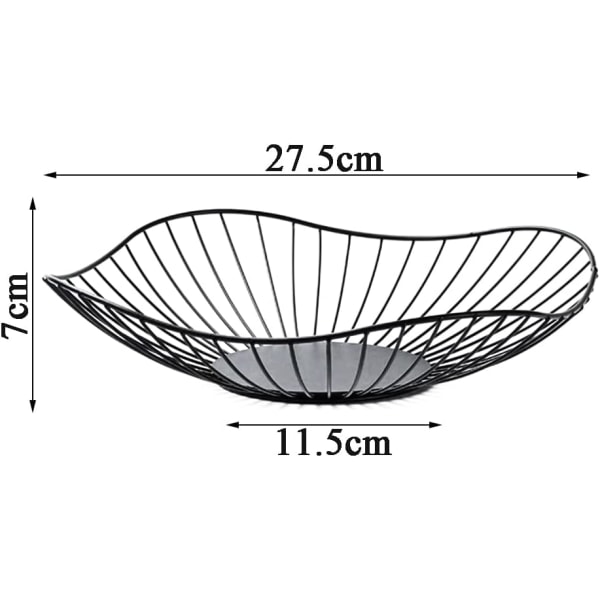 1 Kpl Hedelmäkori (Musta) Koristeellinen Hedelmäkori Musta Metalli