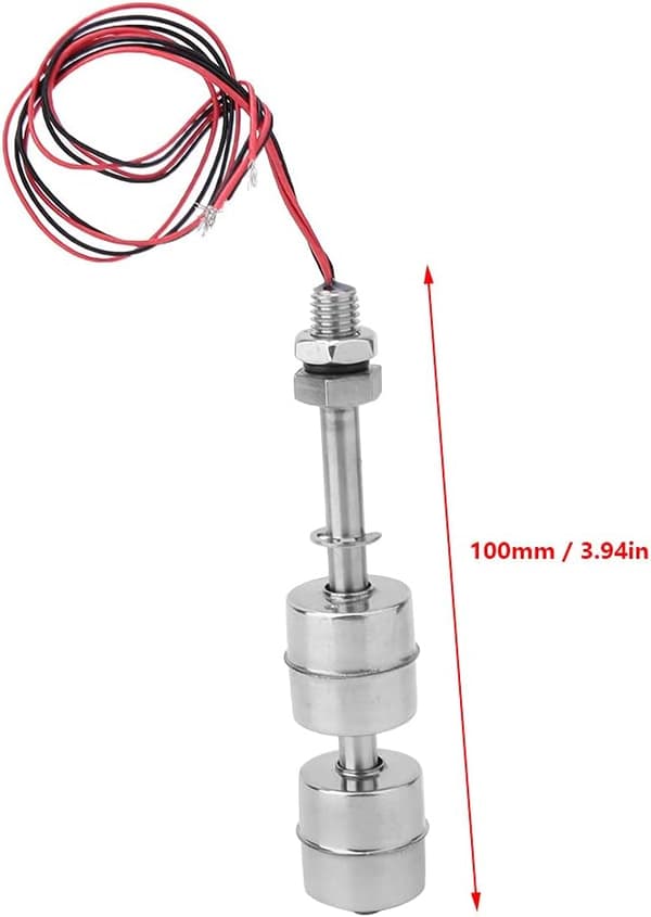 Dobbelt Kugle Niveausensor, Flydekontakt Vandstandssensor, Rustfri Stål Flydekontakt Vandstandsregulator (100mm)