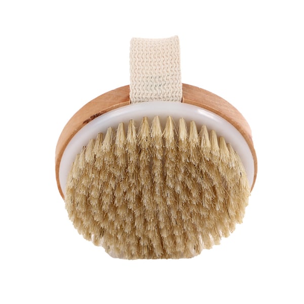 st Trä Exfolierande Torr Kroppsborste med Naturliga Borst Tar Bort Celluliter Död Hud och Främjar Cirkulation Skrubb och Torrborstning