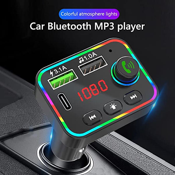 Bluetooth-auton FM-lähetin, 38W PD ja QC3.0 pikalataus auton latauslaite