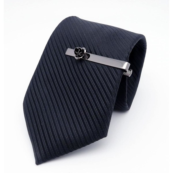 Roseblomst Mans Slipsklemme Med Presentasjonsboks Slipsbar For Gentleman Vanlig Slips Slipsklemme For Daglig Forretning Jubileum Bryllup Anledninger