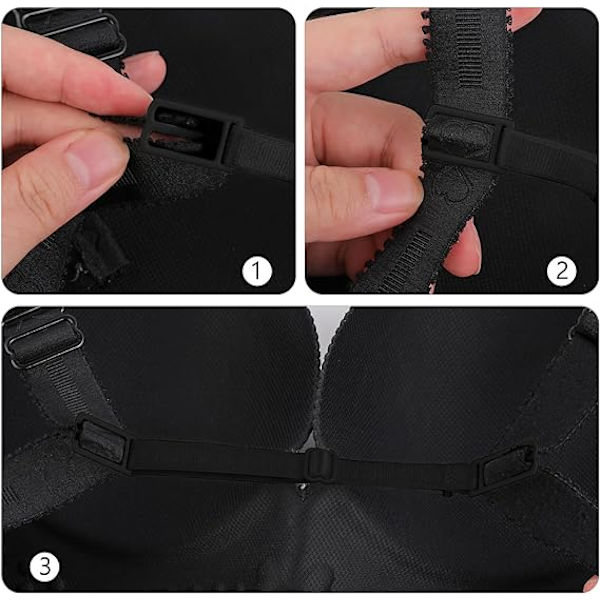 3 stk. Kvinders BH-stropper Klips Ikke-glid Holder Justerbar BH Ryg Klips