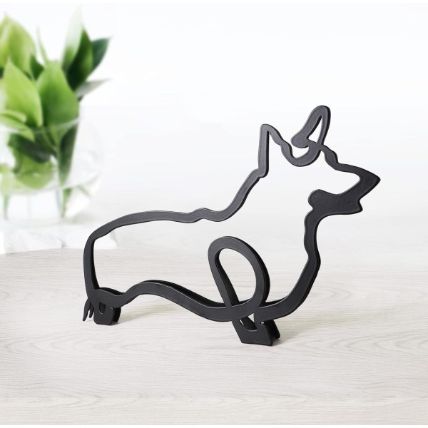 Metallhund Minimalistisk Kunst Veggskulptur, Minimalistisk Abstrakt Hund