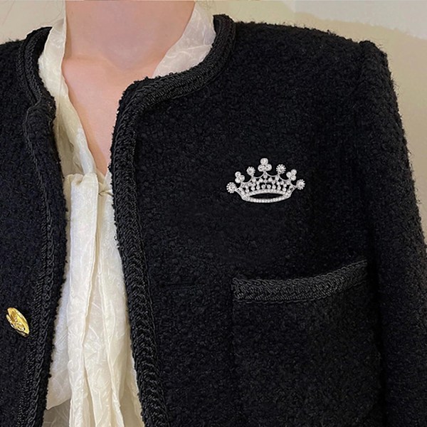 Konge Dronning Royal Crown Brosche Til Kvinder Mænd Mode Guld Sølv Rhinestones Krystal Broscher Pin Bryllup Fest Banket B