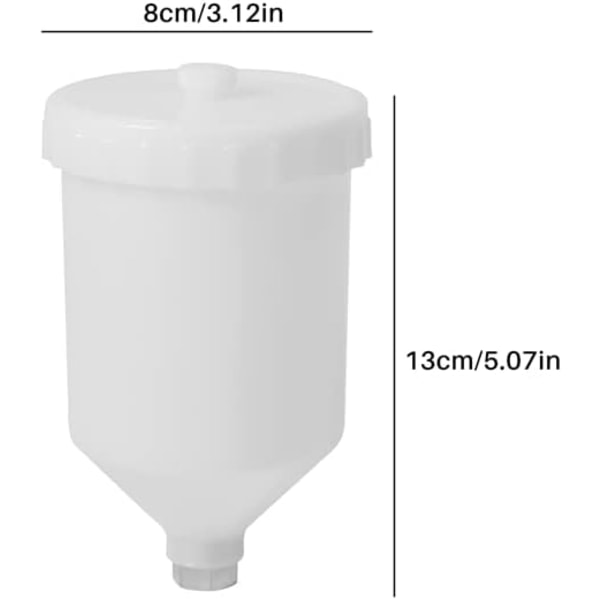600ML Färgkopp, 600Ml Färgvattenkanna Luft Sprayverktyg Plastkruka Trådkontakt Sprayverktyg