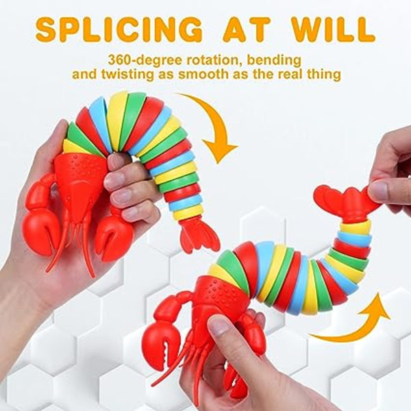 Slim Toy, 3D Leddet Klistrete Strekkbare Sansestimulerende Leke (Kreps)