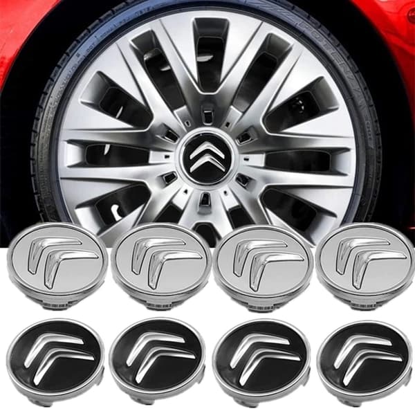 4 × 60mm Bilnavkapsler til Citroen C3 C4 C5 Elysee Berling