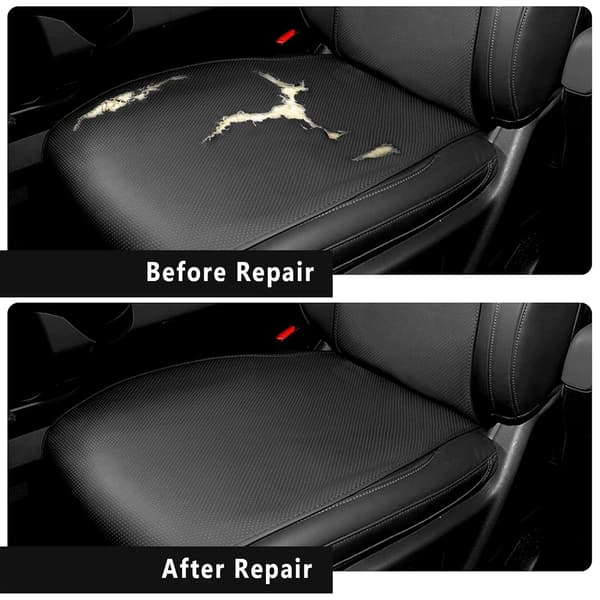 Syntetisk læder bilreparationslap - 40 x 100 cm - Sort - Åndbar - Perforeret - Til sofaer, bilsæder, sofaer og møbler