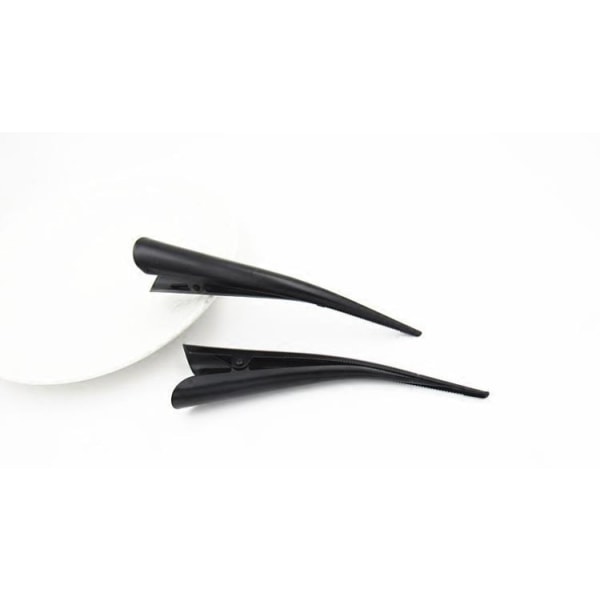 Ett par svarta clip-on hårspännen 3,2*1,3cm, anknäbbklämmor