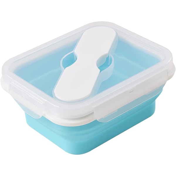Silikon Lunchbehållare med sked och gaffel, Bento Box, Collapsi