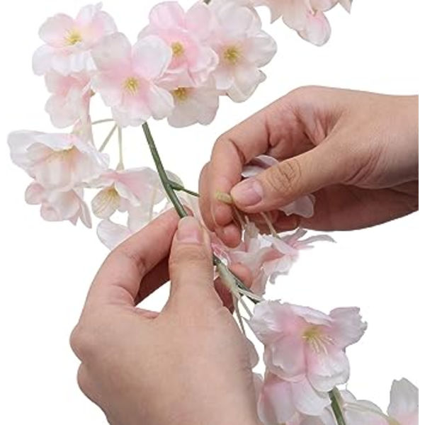 Kunstig kirsebærblomstranke (135 kirsebærblomster, lys rosa