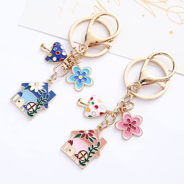 2 STK Søtt Nøkkelring for Jenter Kawaii Estetisk Tilbehør Nøkkelkjede For Kvinner Tegneserie Airpod Ryggsekk Sjarm Nøkkelring Gaver