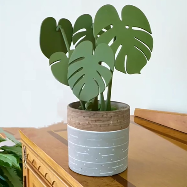 2 set Monstera Coaster Set 3D-tryckt, magnetiska underlägg löv, Monstera Coaster Plant, 3D-tryckt grönt blad dryck underlägg