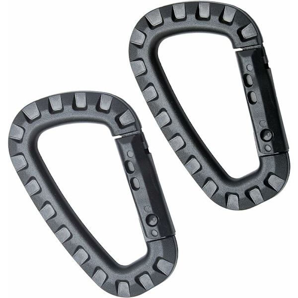 (Sort, 8,53x5,5cm) D-formet plastik karabin, taktisk karabin