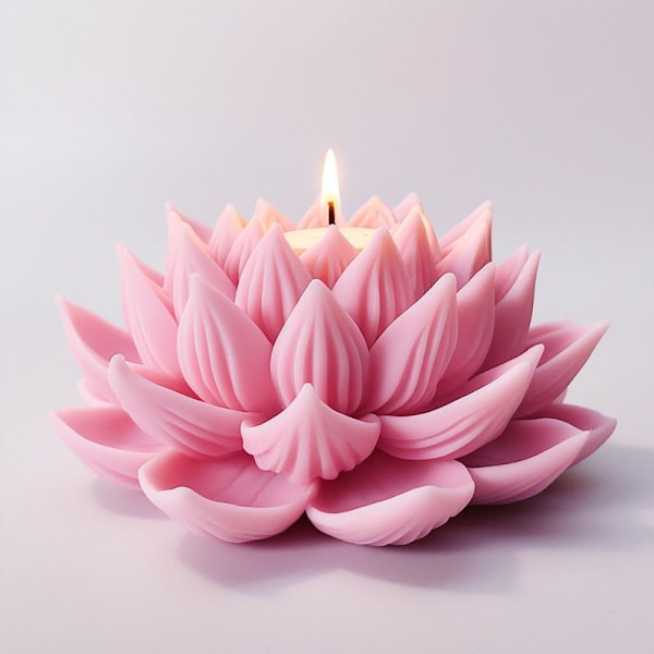 3D Lotus Silikonform - Duftlys, Aromaterapi, Hjemmeinnredning, Blomsterformer for Resin, Epoksy, Sement, Gips