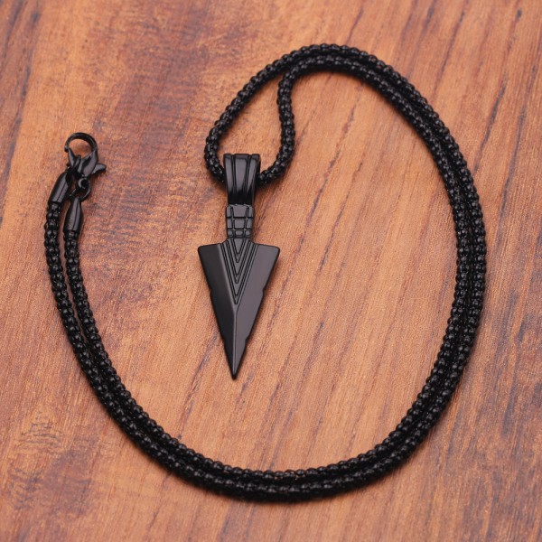 Mænds trekanthalskæde (sort), Vikingperlevedhæng mænds halskæde