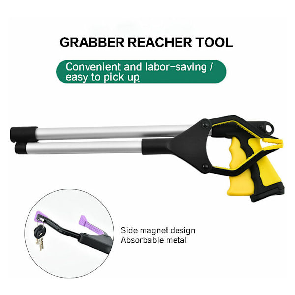 Gul affaldsgriber - 81 cm Foldbar affaldsgriber + teleskopisk