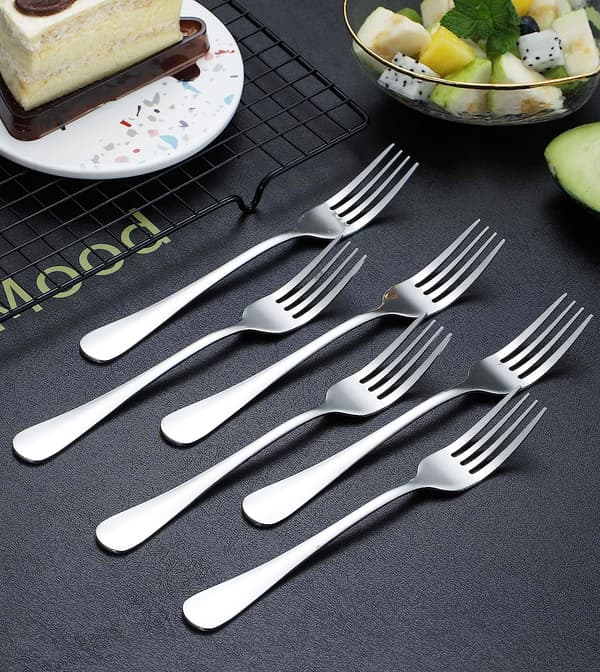 Middagsgabel 6 stk., Rustfrit Stål 20,5 cm Gaffel Bestik, Ta