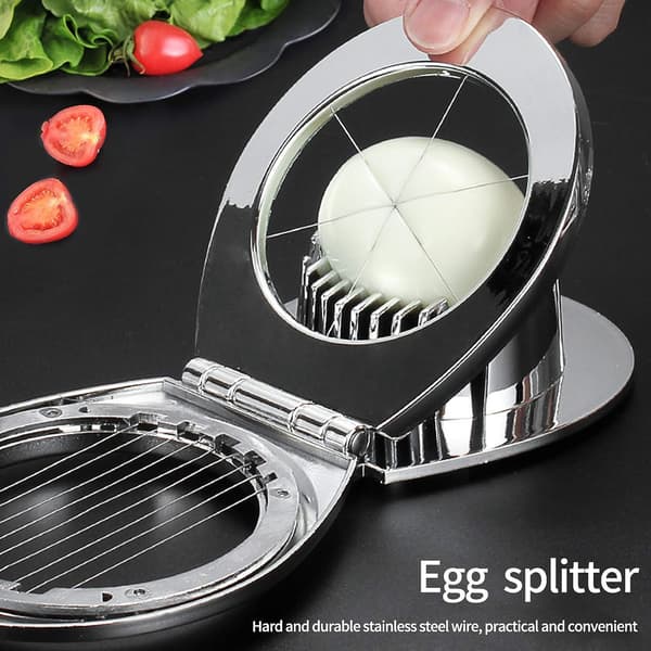 Eggedeler med 2 kuttestiler for å kutte hardkokte egg, sa