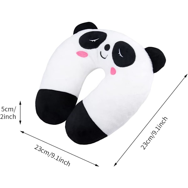 (Panda) Rejsepude til børn, sød dyrenakkepude støtte U-formet pude plys blød hvile læsepude sovende