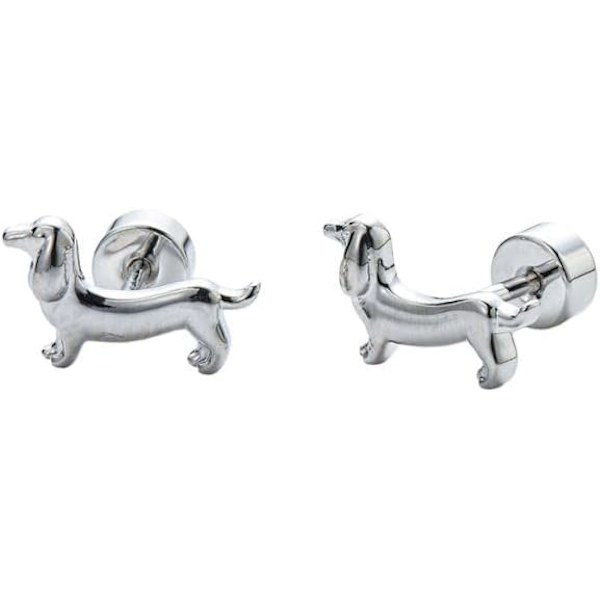 Sødt Dachshund Hunde Brusk Helix Stud Øreringe til Kvinder Piger Mænd Rustfrit Stål Hvalp Dyr Kæledyr Skrue Flad Bag Tr