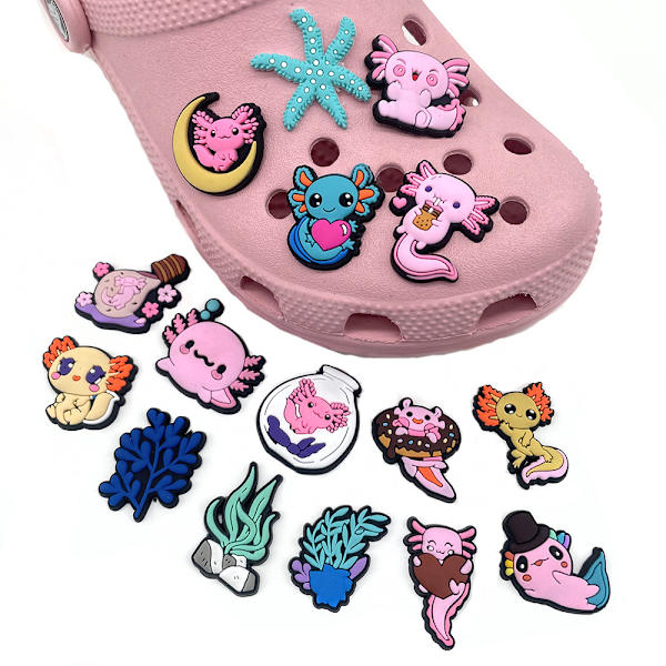16 stk. Rosa Sko-pynt, Clog-pynt, PVC Sko-pynt, Cu