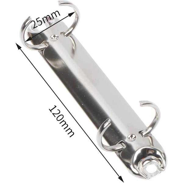 10 pakker 2-hulls ringperm mekanisme erstatningssett, 2 O-ringer metallklips ringperm mekanisme løse bladbindingsringer for organiseringspermer