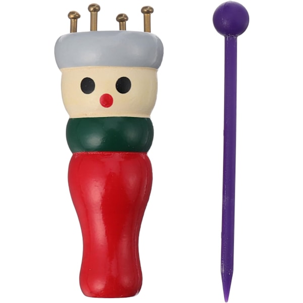 Fransk stickare Trä Garn Stickspole med Nål 4 Peg Stickspole Stickare Pärlsmyckestillverkare DIY Hantverk Ull Sticknål Verktyg