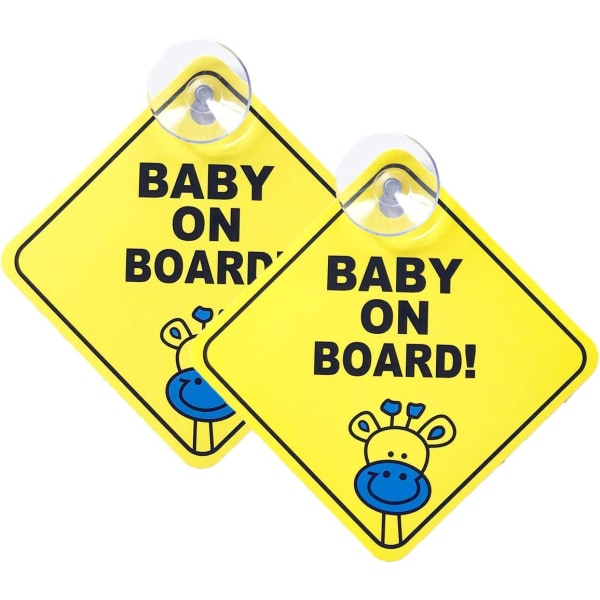 2 stk. Baby om Bord Skilt til Bil, Magnetisk Refleks Sikkerhed W