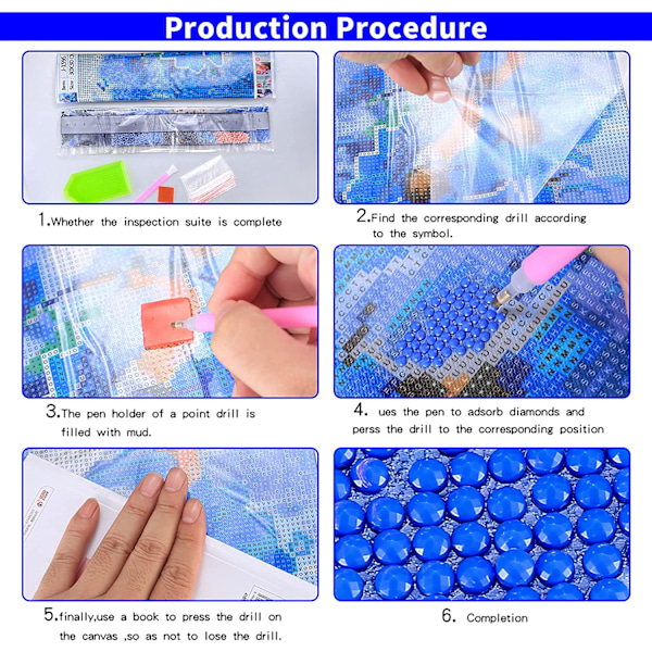 5D DIY Timanttimaalaus Peinture Kit Täydellinen - Sininen Linnut/30