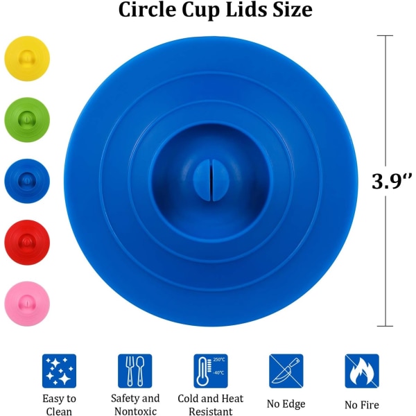 Silikonkoppslock - Circle Cup Cover [5 set] Antidamm Lufttät S