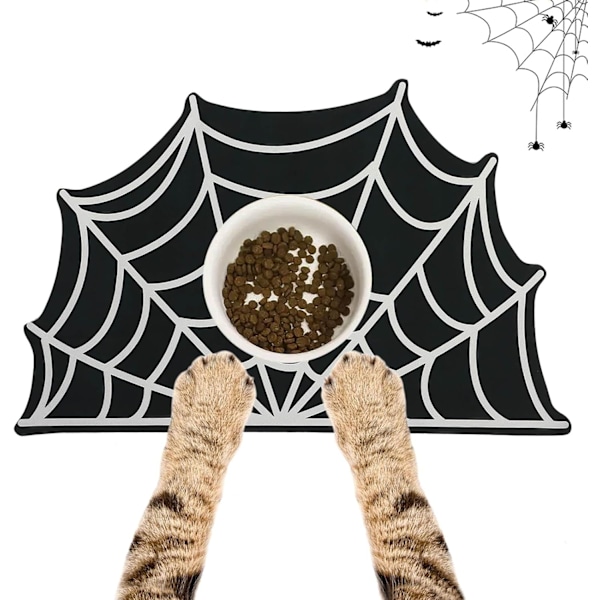 Halloween Kjæledyrmatte for Mat og Vann, Kjæledyrfôringsmatte for Hunde- og Kattebolle Absorberende Flekkbestandig Sklisikker Hurtigtørkende Lett å Rengjøre Gulvunderlag, Kjæledyrtilbehør