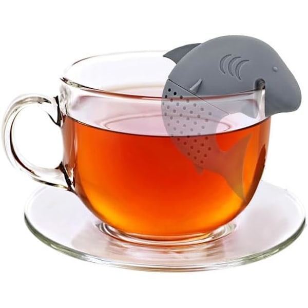 2 Pakke Hai Te-infuser, Filtre for Løs Te Gjenbrukbar, Morsom Dyreformet Sil Rustfritt Stål Kule Diffuser Tekoker for Tekopper Tekanner