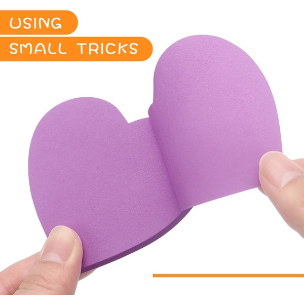 Hjerteformede Sticky Notes 8 Farger Lyse Fargerike Sticky Pad 75 Ark/Pad Selvklebende Notatblokker
