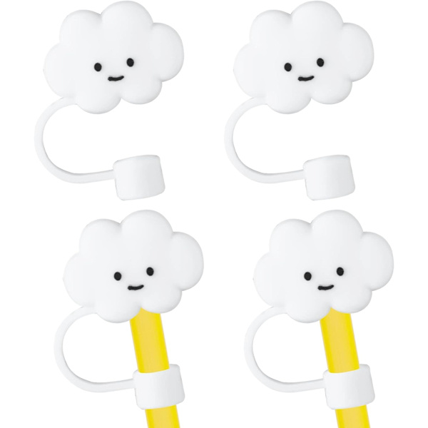 4 sugrörsskydd, dammsäkra sugrörsskydd, söta sugrörsskydd, återanvändbara