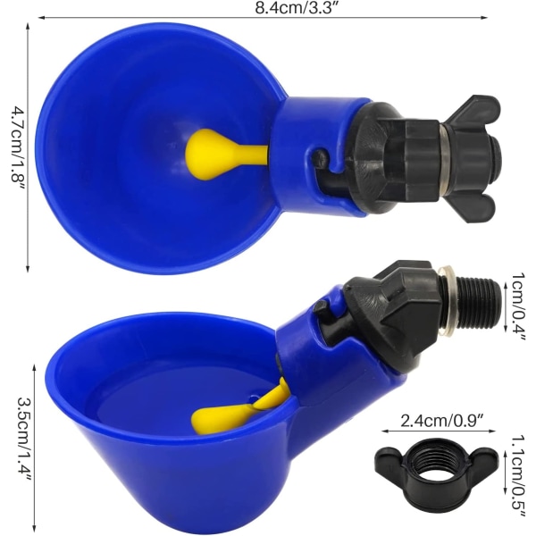 6 stk Kyllingevanderkopper Plastskål Automatisk vandingsbeholder til Chic