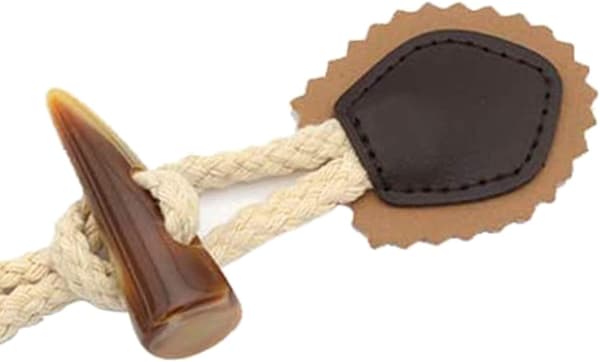 4 Par Hornknappar i Dufflecoat-Stil med Patch