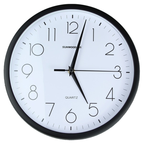 Silent Wall Clock 11" svart og hvit Business Office Veggklokke