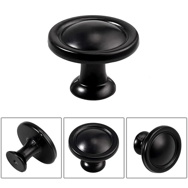 12 stk. Skabsskuffe Dørknapper Sort 30mm Aluminium Legering Møbler