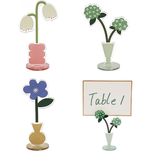 3Style Skrivebords Memo Holder Stativ Sett Blomst Bord Foto Display Memo Holder Stativ for Hjemmekontor Bilde Memo Kort Papir Notat Postkort Display