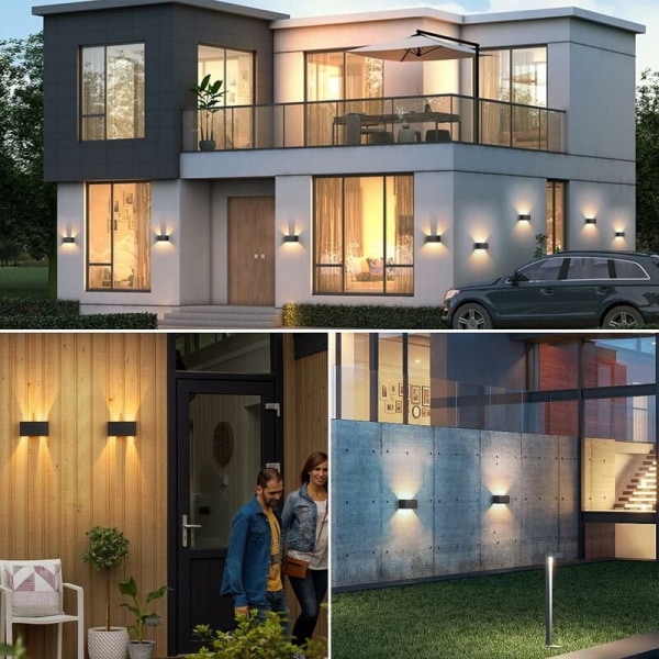 Vägglampa inomhus/utomhus med rörelsesensor, modern 24W LED-vägg