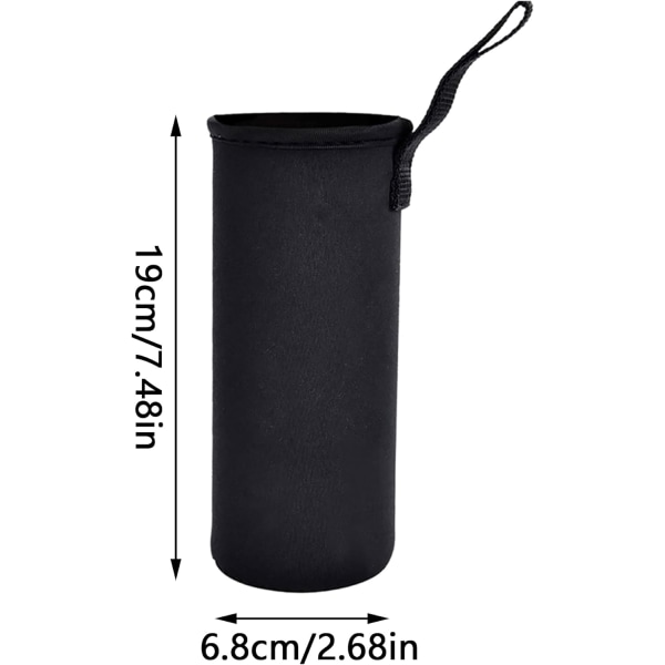 2 stk. flaskelåg (grå, sort) Neopren isoleret vandflaske