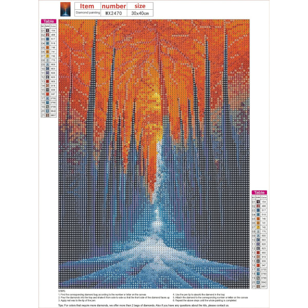 30x40cm, Diamantmålning Skog Kit 5d diamantmålad strass