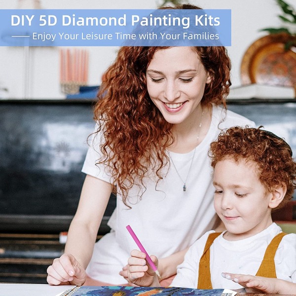 5D DIY Diamantmålning Peinture Kit Komplett - Oiseaux Bleus/30