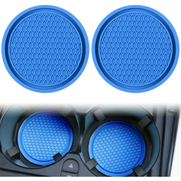 2 delar bilunderlägg (blå) mugghållare Tillbehör halkfri bil in