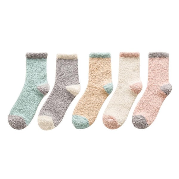 5 par fluffy sokker til kvinder piger, bløde plys sokker, vinter Wa