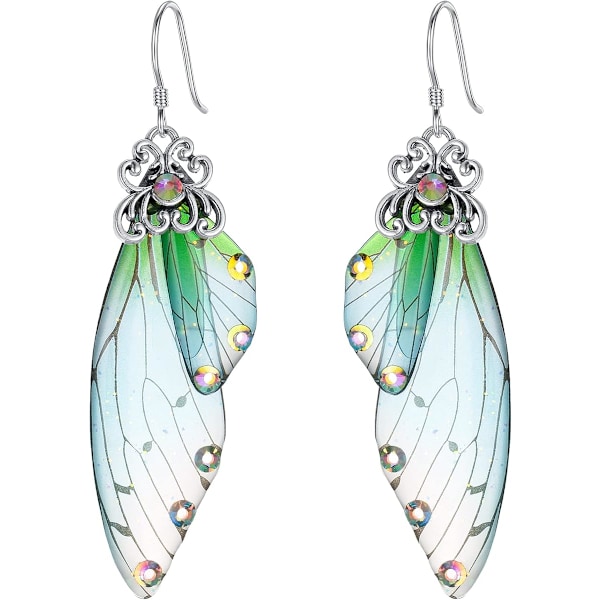 Butterfly Wing Hook Earrings Elegant Crystal Insect Dragonfly Drop Dangle Earrings for Women Jewelry